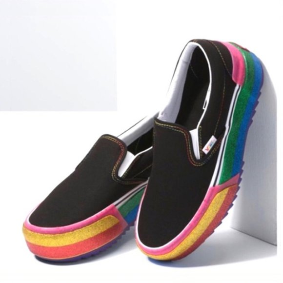 Vans Shoes - Vans Classic Stacked Glitter Platform Shoes